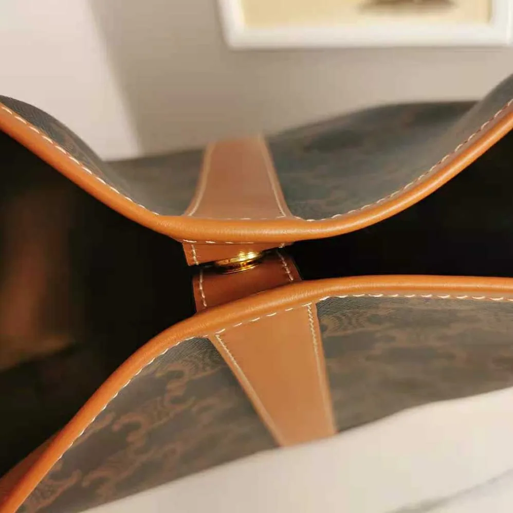 Celine Small Bucket in Triomphe Canvas for Women in Brown Celine Small Bucket in Triomphe Canvas for Women in Brown
