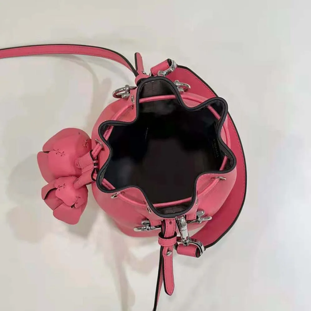 Fendi Mon Tresor Pink Leather Mini-bag with 3D Roses for Women