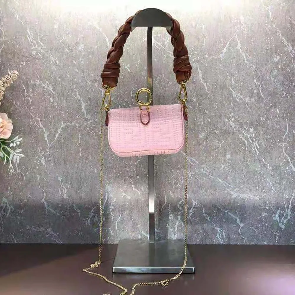 Fendi Nano Baguette Charm Lilac Nylon for Women Fendi Nano Baguette Charm Lilac Nylon for Women