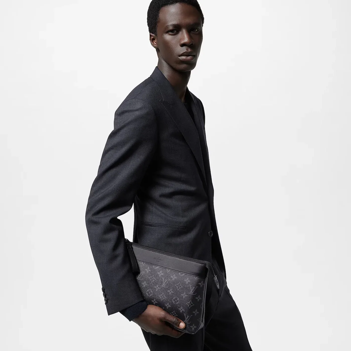 Louis Vuitton Pochette Voyage Souple Pouch / Black Monogram Eclipse Balck Hardware Louis Vuitton Pochette Voyage Souple Pouch / Black Monogram Eclipse Balck Hardware