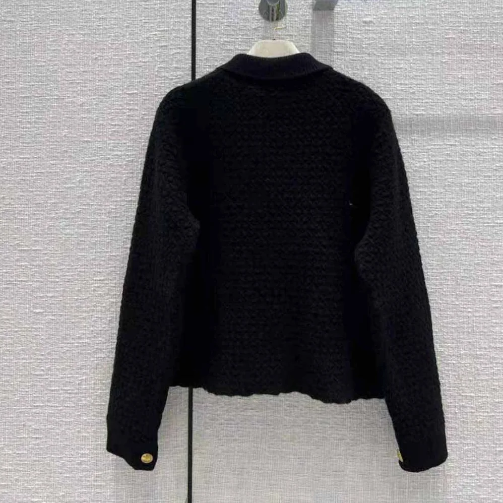 Dior Cropped Jacket Black Wool Knit for Women