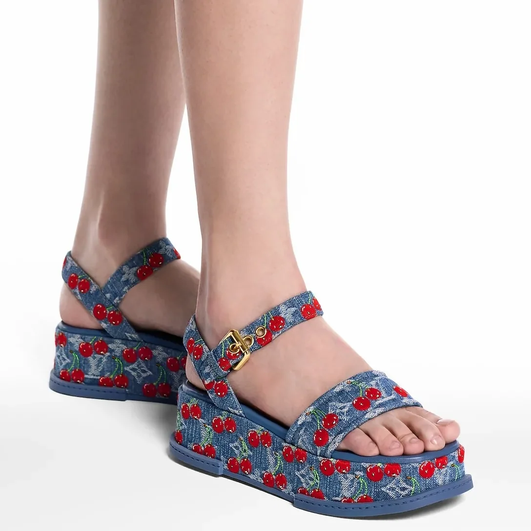 Louis Vuitton LV x TM Maya Platform Sandal Blue 1AHNYB