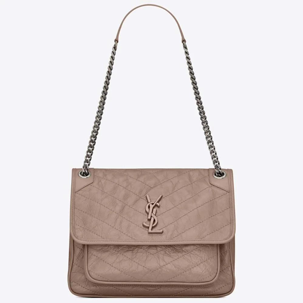 Saint Laurent YSL Medium Niki Bag Crinkled Vintage for Women in Sandy