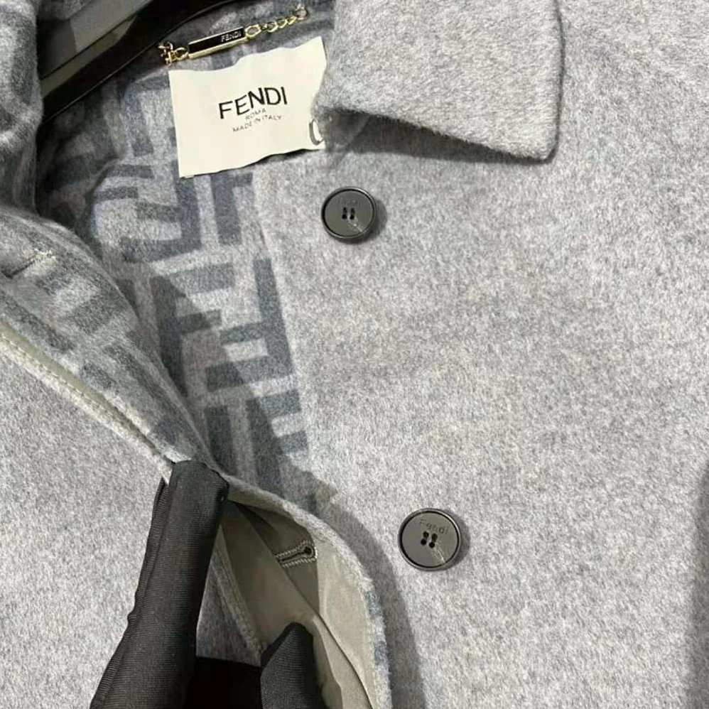 Fendi Coat Gray Wool Overcoat for Women Fendi Coat Gray Wool Overcoat for Women