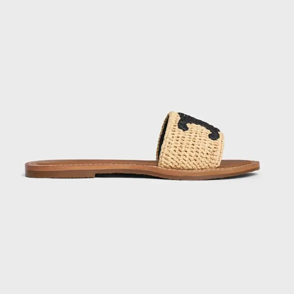 Celine Lympia Mule in Raffia for Women Celine Lympia Mule in Raffia for Women