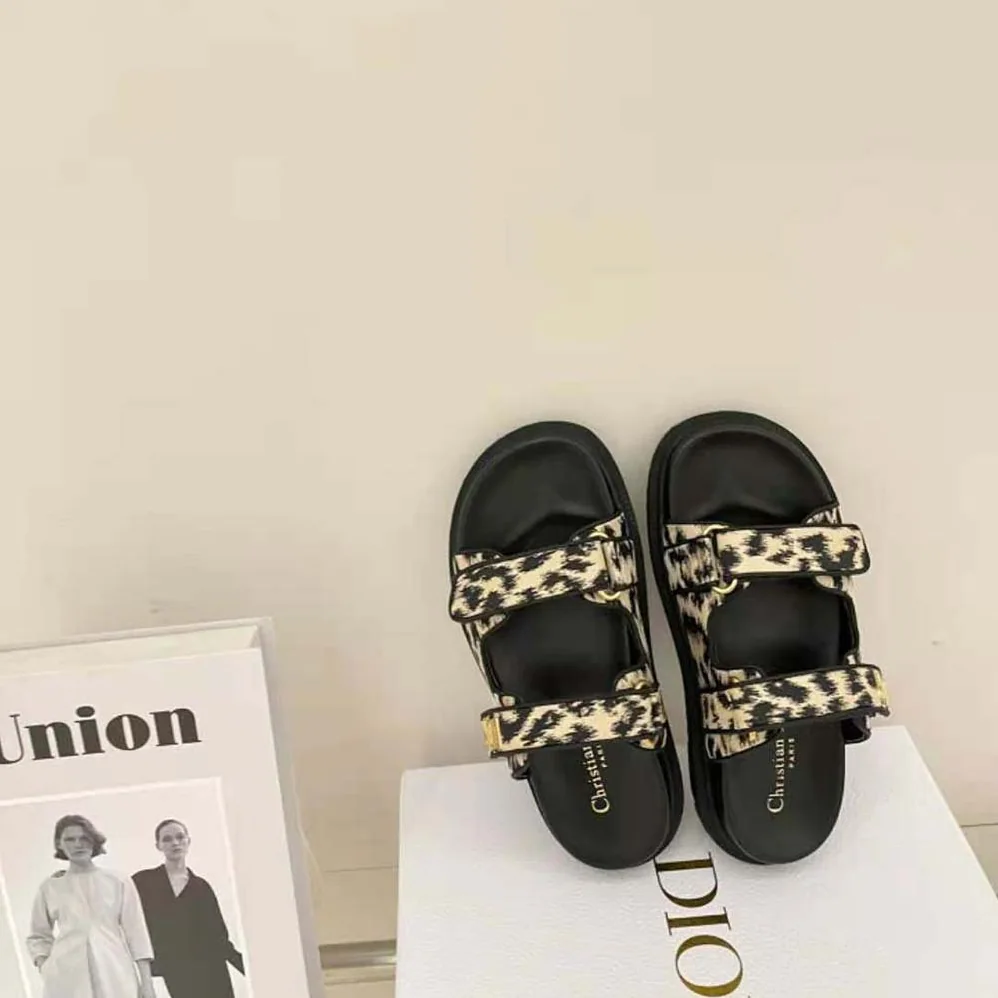 Dior DiorAct Slide Beige Multicolor Mizza Printed Technical Fabric for Women