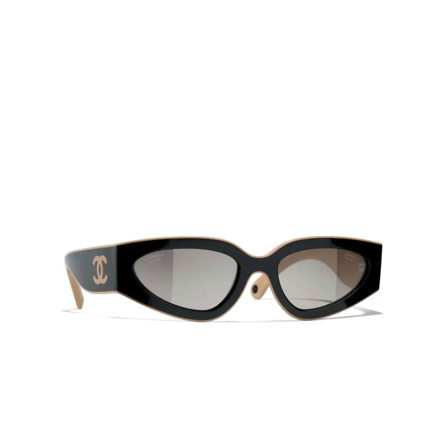 Chanel Rectangular Sporty Sunglasses Black & Brown