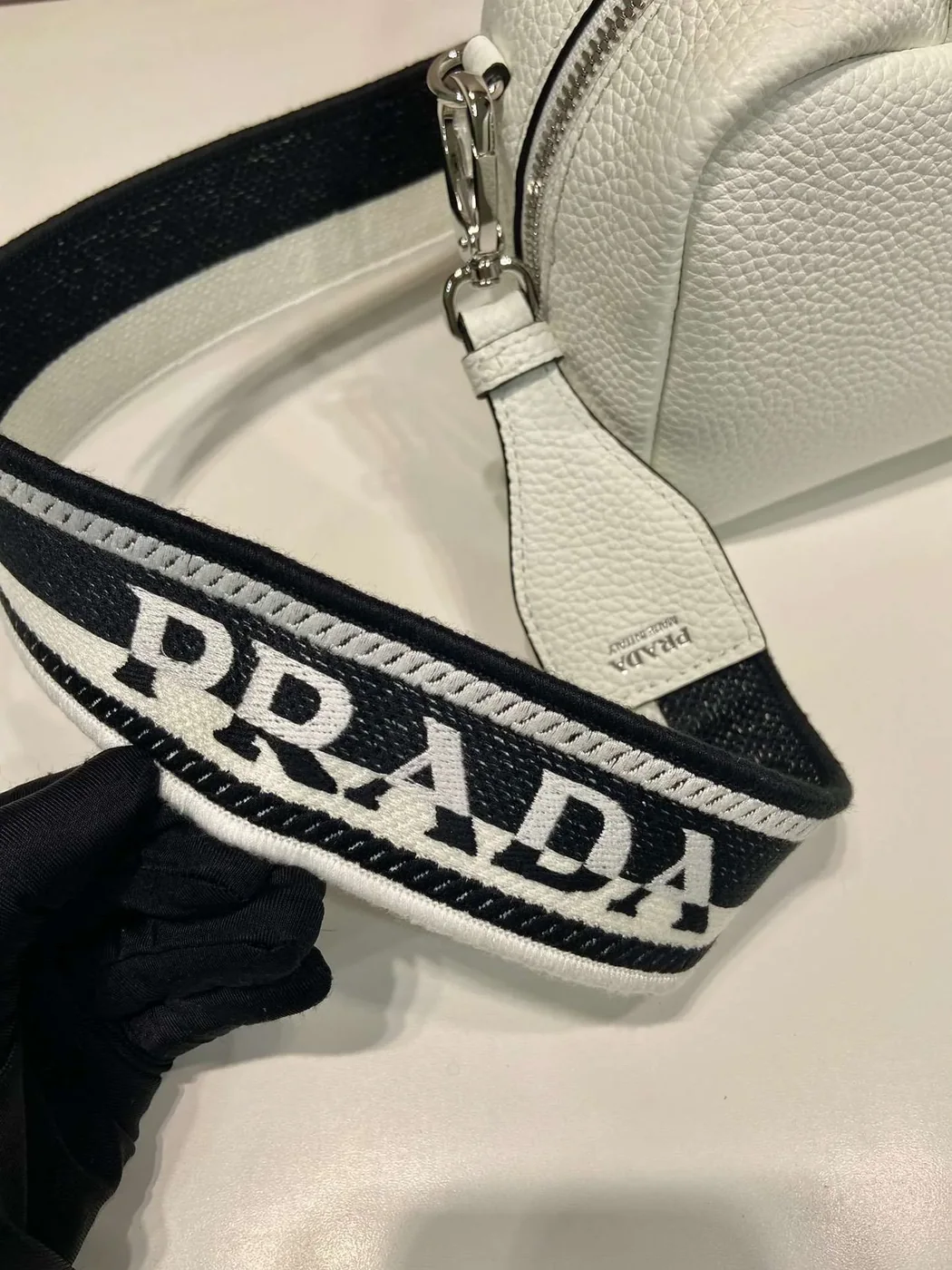 Prada Top-Handle Bag Brown/White/Green Khaki / 1BB102_2DKV_F02Z8_V_3OO Prada Top-Handle Bag Brown/White/Green Khaki / 1BB102_2DKV_F02Z8_V_3OO