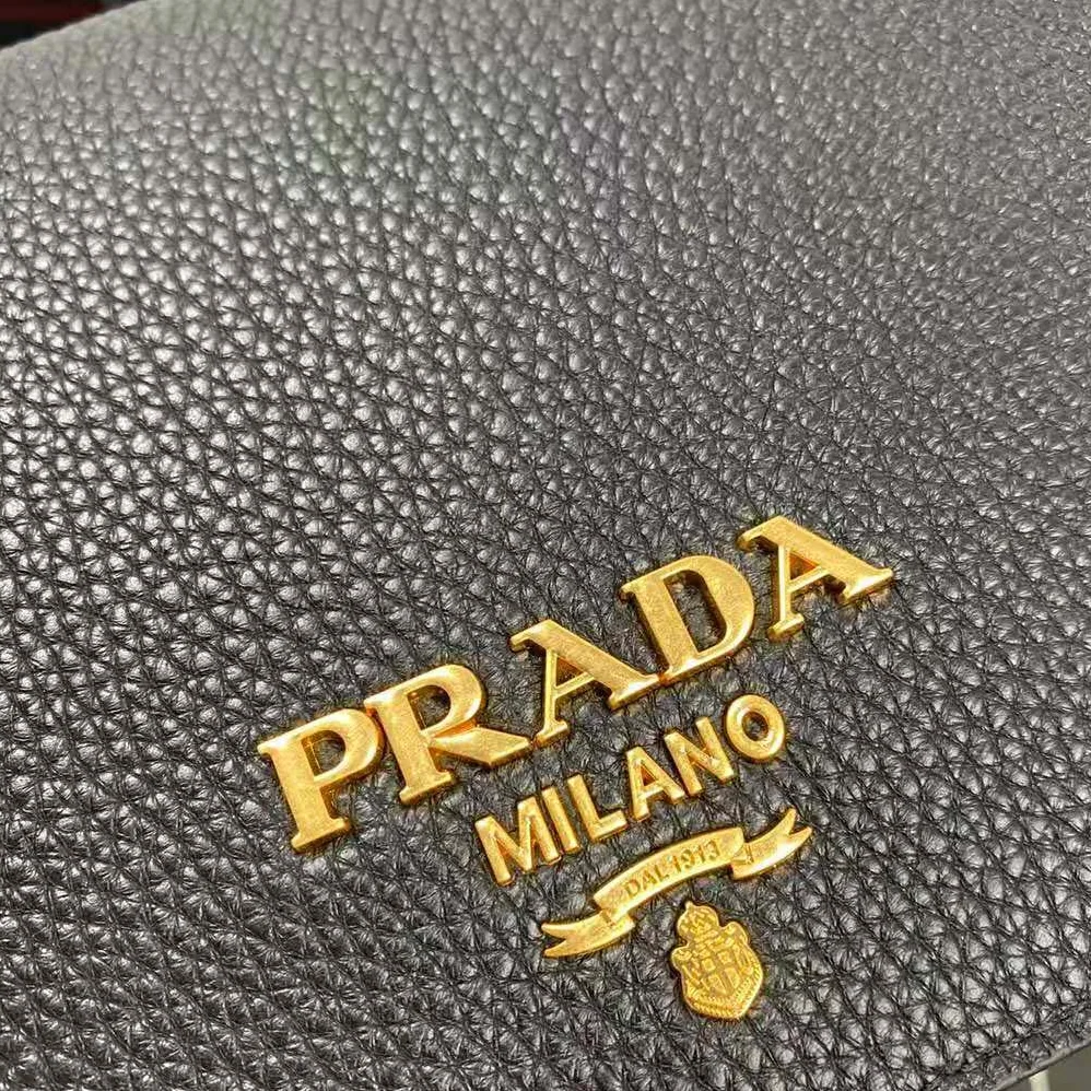Prada Calf Leather Shoulder Bag for Women in Black Prada Calf Leather Shoulder Bag for Women in Black
