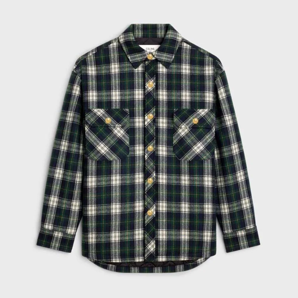 Celine Overshirt in Tartan Cashmere for Men