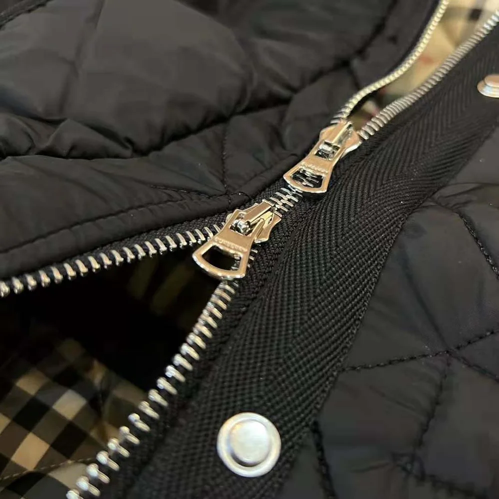 Burberry Diamond Quilted Nylon Jacket for Women in Black