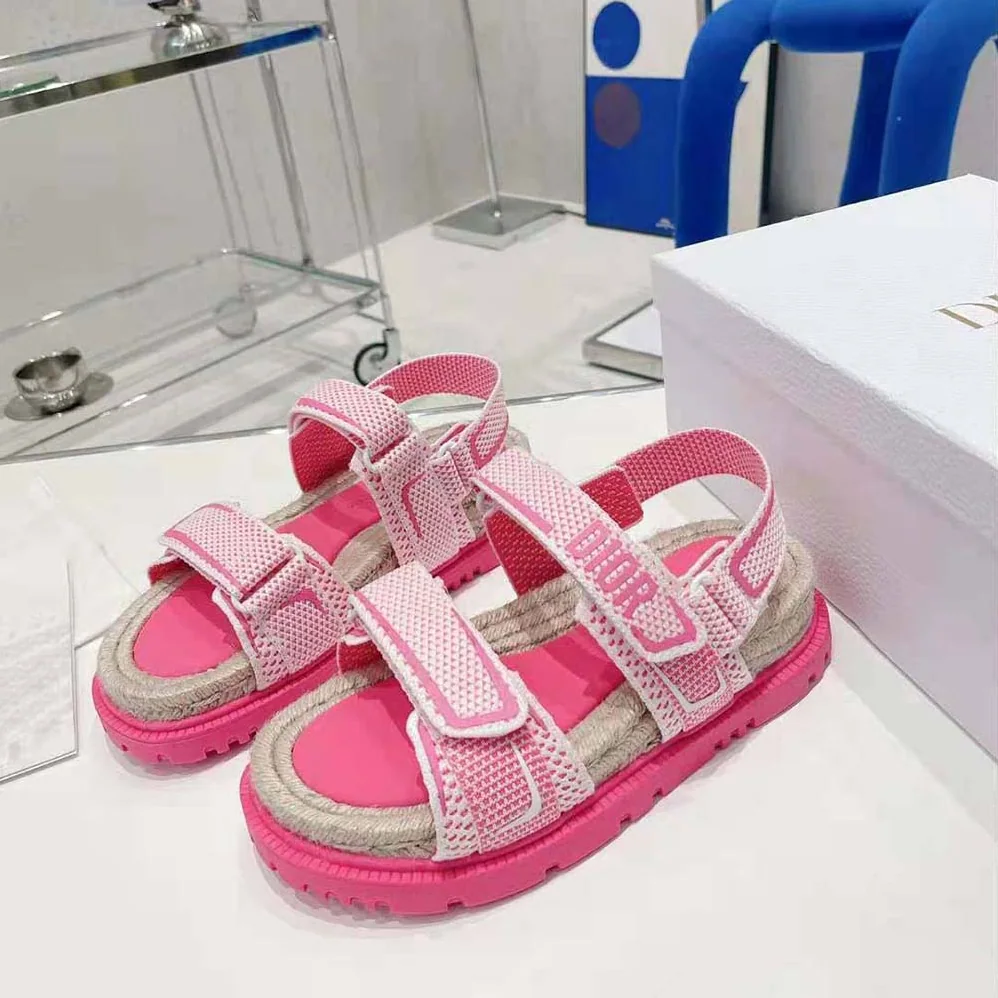 Dior Dioract Sandal White and Bright Pink Technical Mesh and Rubber for Women