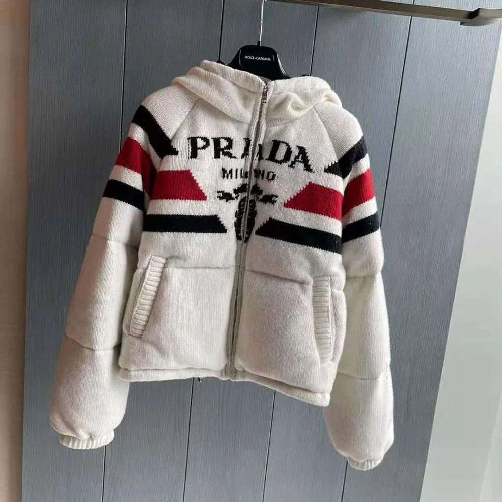 Prada Sporty Soul Cashmere Down Jacket for Women in White