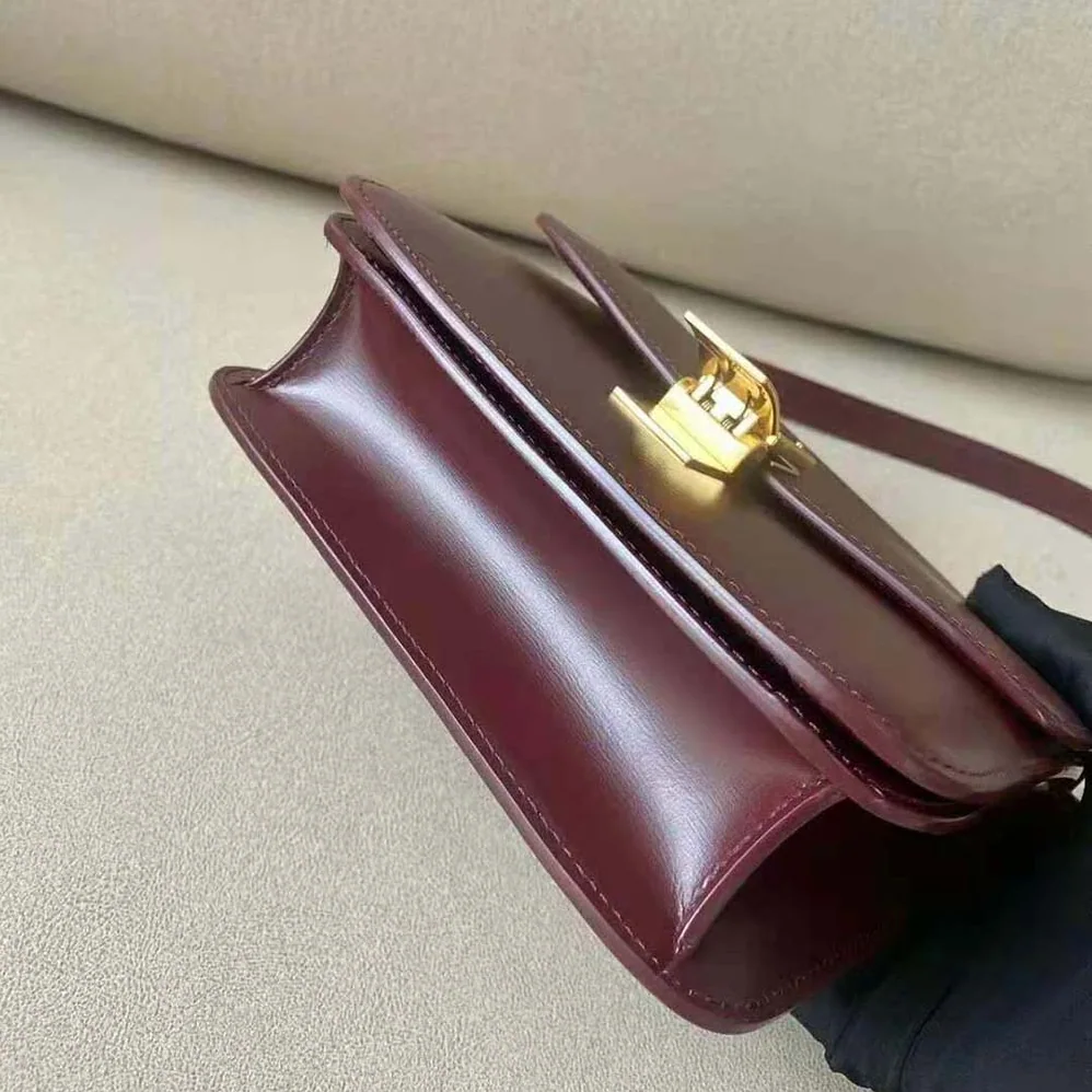 Celine Teen Classic Bag in Box Calfskin for Women in Maroon