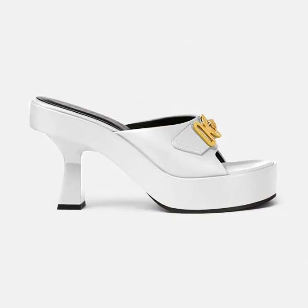 Versace Medusa Biggie Mules for Women in White
