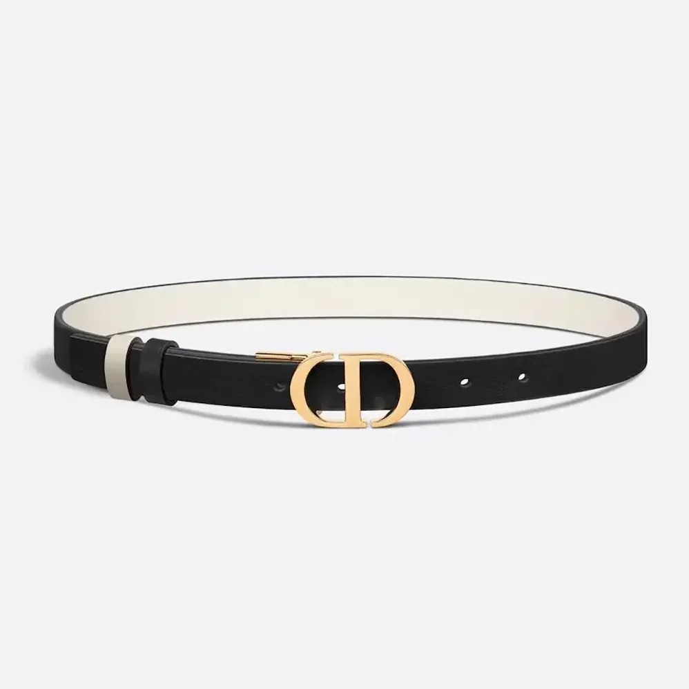 Dior 30 Montaigne Reversible Belt Black and Latte Smooth Calfskin 20 MM for Women Dior 30 Montaigne Reversible Belt Black and Latte Smooth Calfskin 20 MM for Women