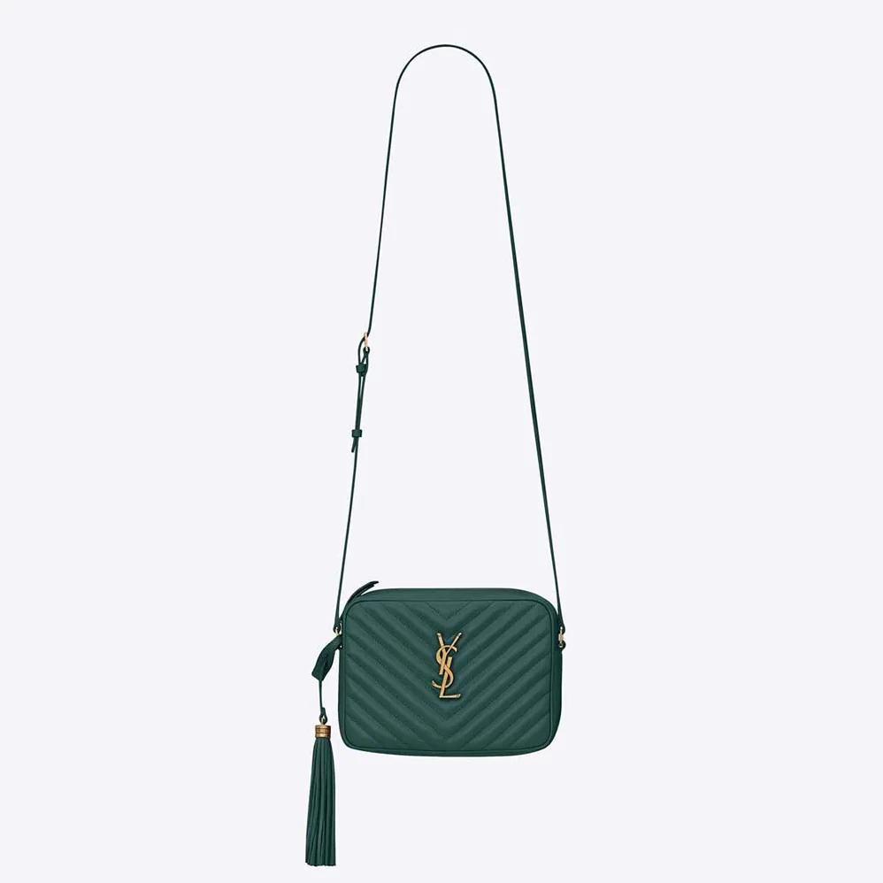 Saint Laurent YSL Lou Camera Bag in Supple Quilted Leather for Women in Dark Green Saint Laurent YSL Lou Camera Bag in Supple Quilted Leather for Women in Dark Green