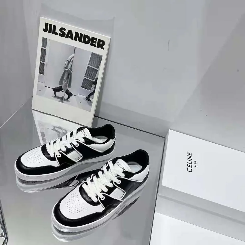 Celine CT-04 Low Lace-Up Sneaker in Calfskin for Unisex in Black