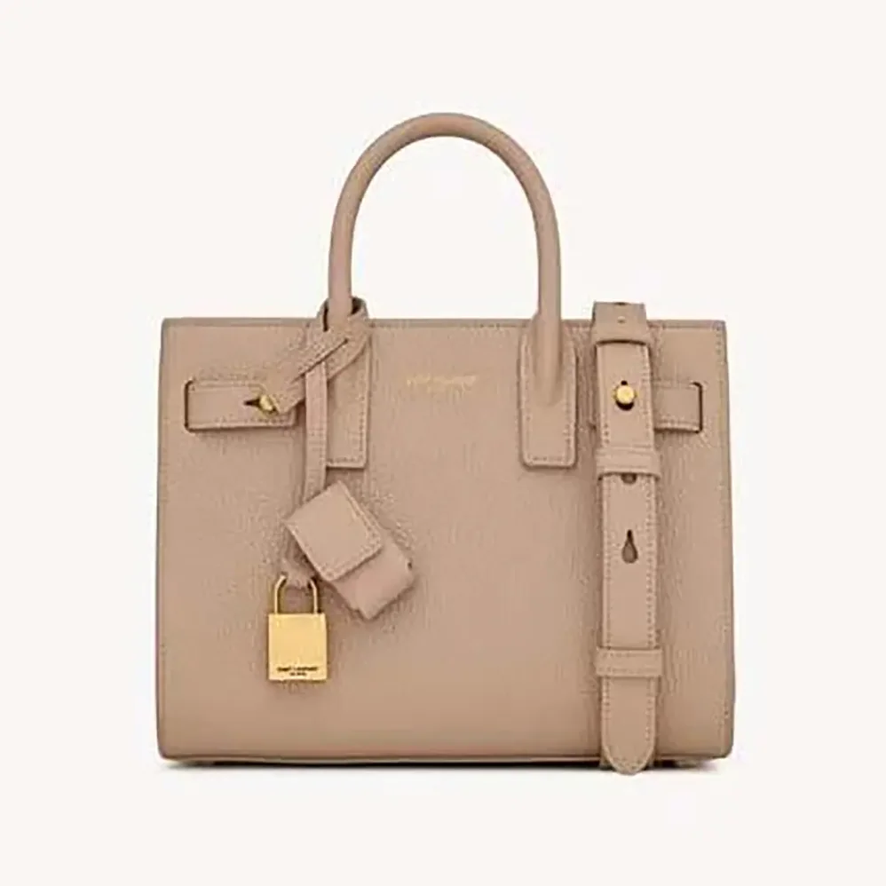 Saint Laurent YSL Nano Sac De Jour In Supple Grained Leather for Women in Beige