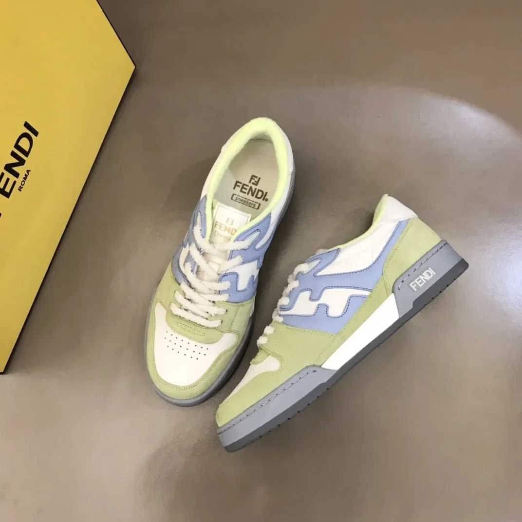 Fendi FD Match Low Tops Sneakers Light Green Fendi FD Match Low Tops Sneakers Light Green