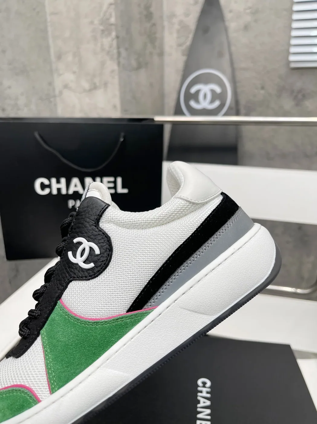 Chanel Sneakers White/Green , Shoes for Women