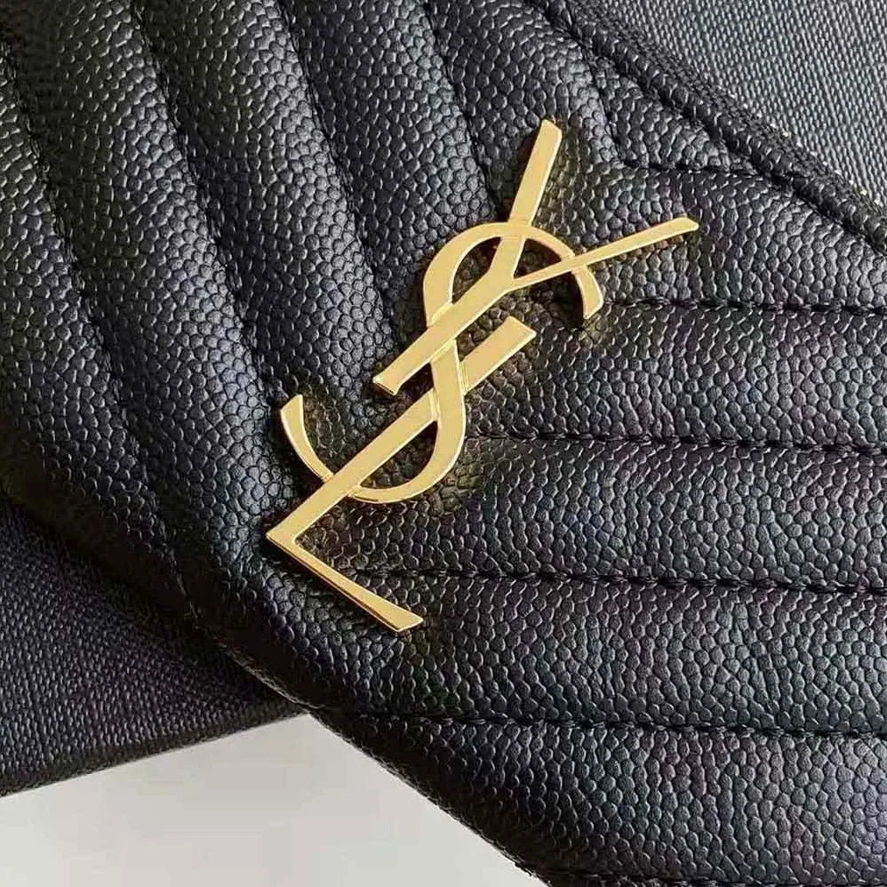 Saint Laurent YSL Monogram Key Pouch in Matelassé Leather for Women