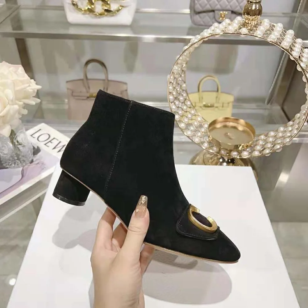 Dior C'est Dior Heeled Ankle Boot Black Suede Calfskin for Women