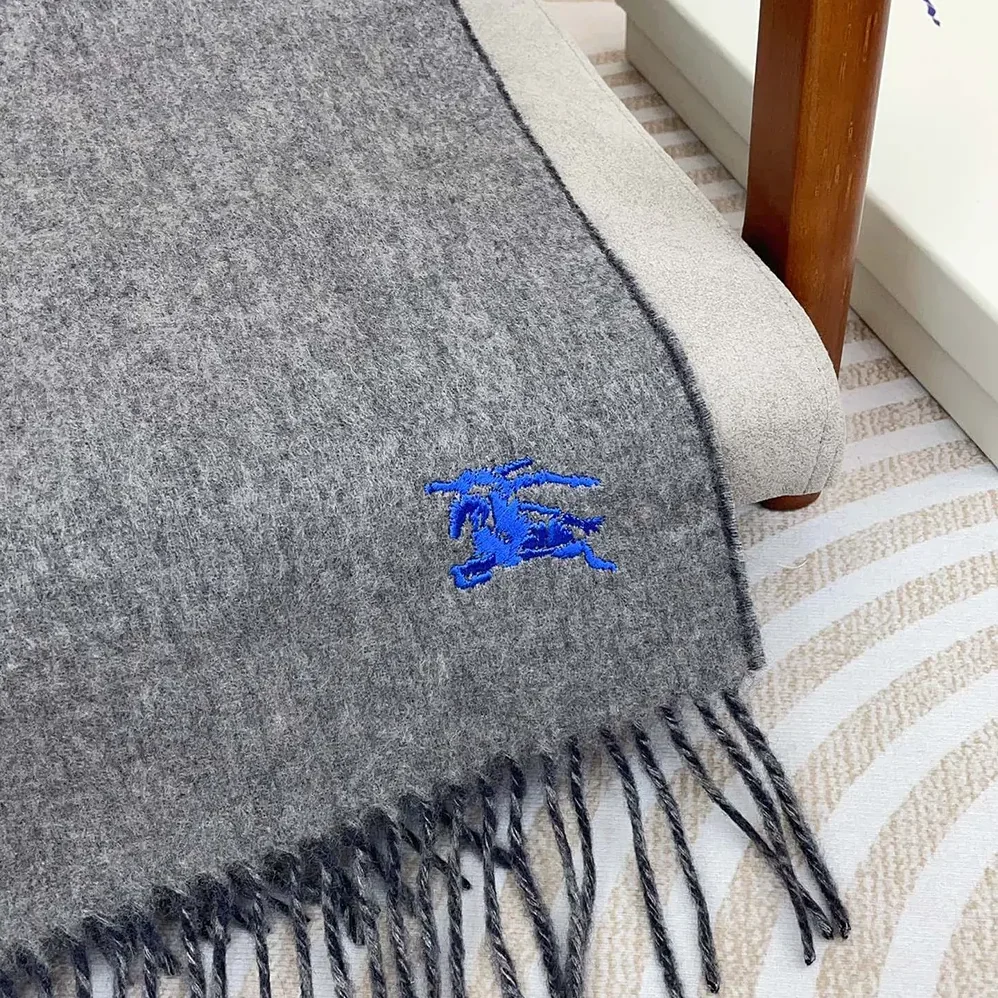 Burberry Reversible Cashmere Scarf for Unisex in Grey