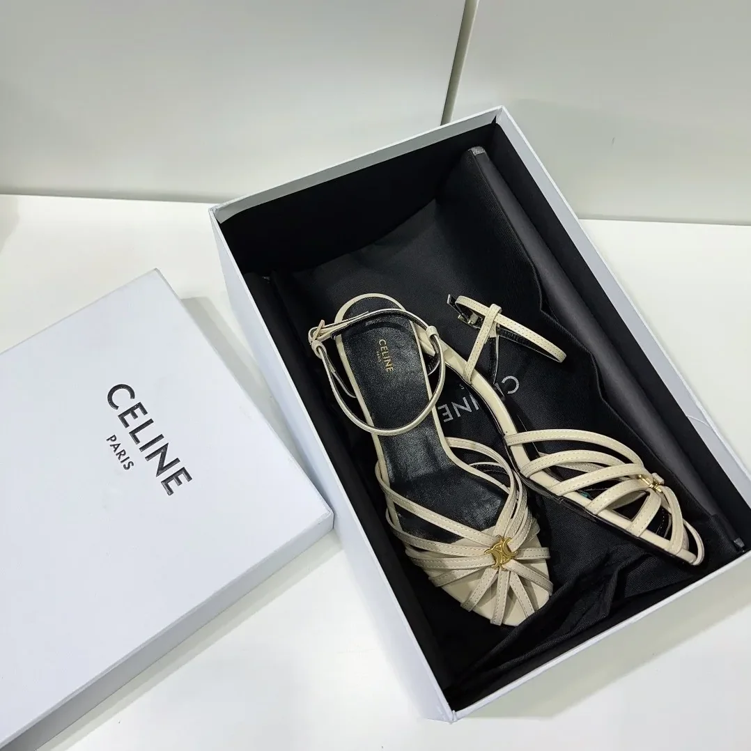 Celine Triomphe Sandal White