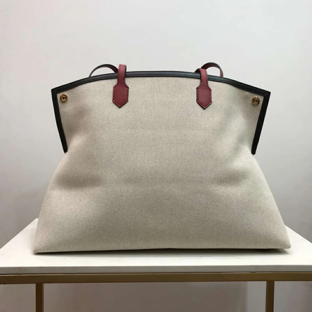 Burberry Large Logo Graphic Cotton Canvas Society Tote for Women Burberry Large Logo Graphic Cotton Canvas Society Tote for Women