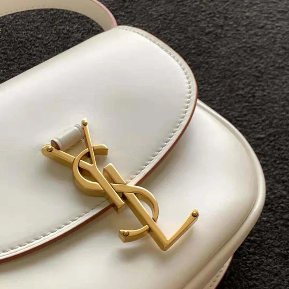 Saint Laurent YSL Kaia Small Satchel in Smooth Leather for Women in White