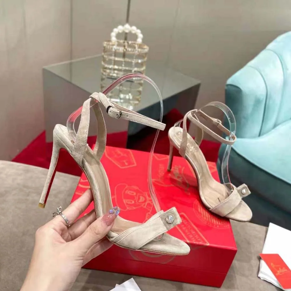 Christian Louboutin Umberta 100 mm in Suede Calfskin for Women in Sandy