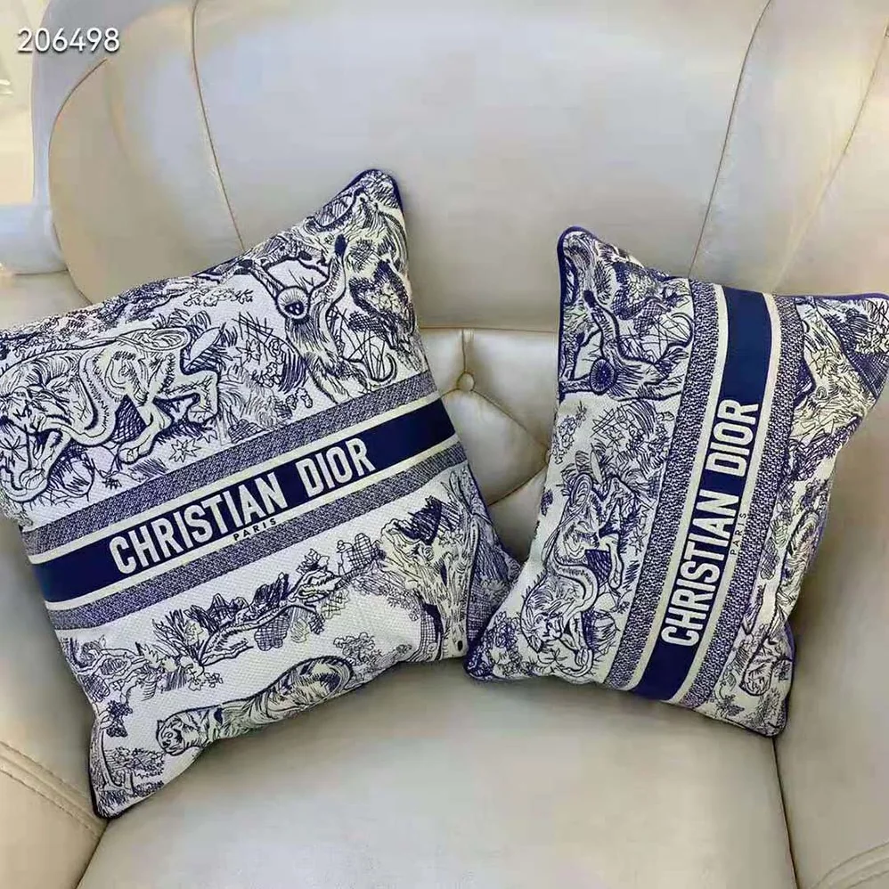 Dior Large Rectangular Pillow Blue Toile de Jouy for Women Dior Large Rectangular Pillow Blue Toile de Jouy for Women