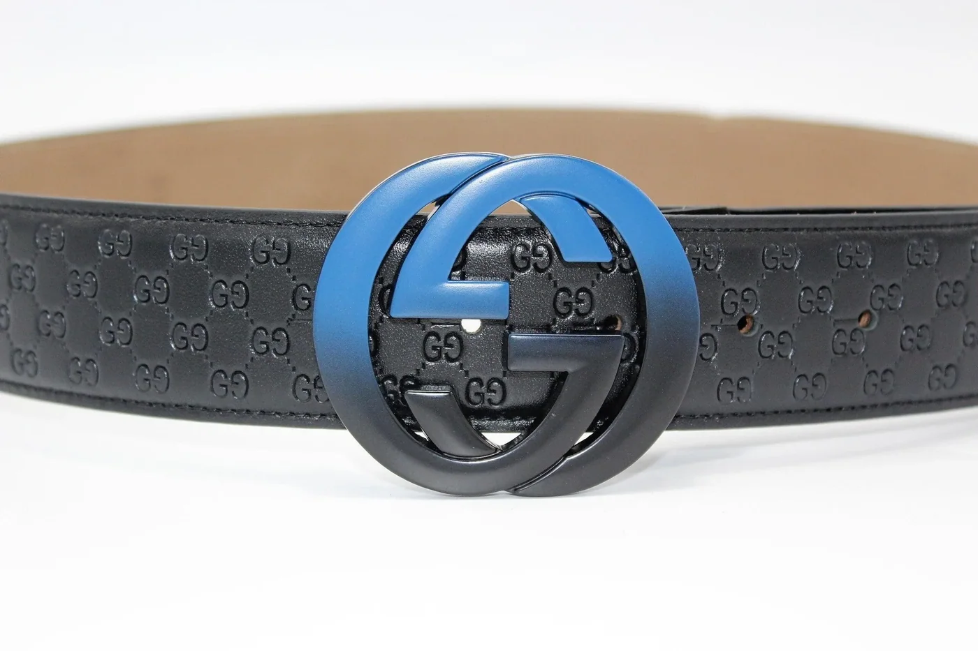 Amazing Signature leather with Black&Blue Buckle