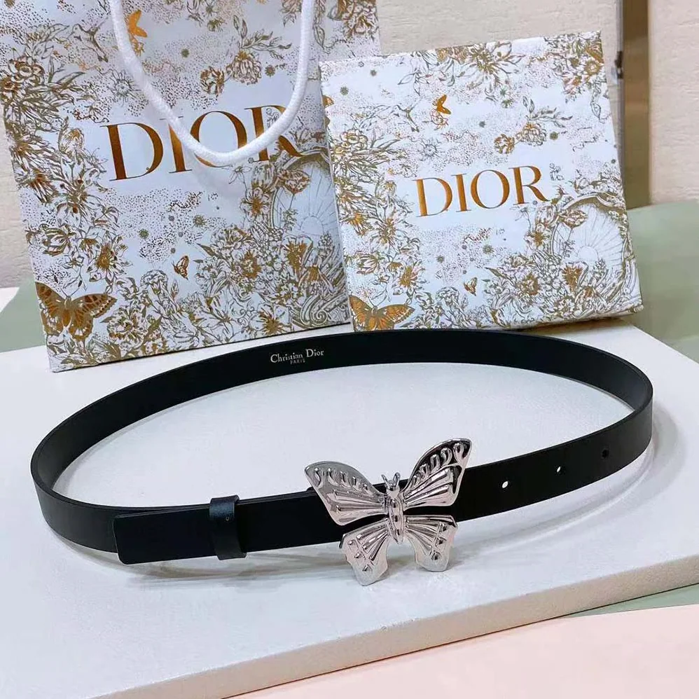 Dior Métamorphose Belt Black Ultrasmooth Calfskin 20 MM for Women in Silver
