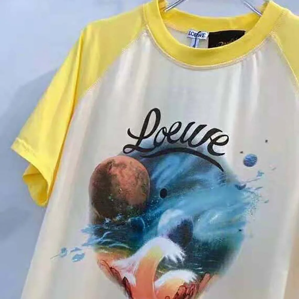 Loewe Cropped landscape T-shirt in Cotton for Women in Yellow