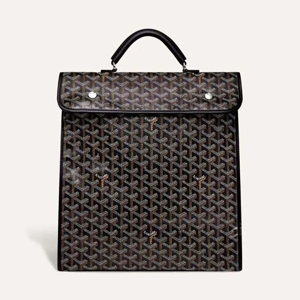 Goyard Saint Léger Backpack in Goyardine Canvas & Chevroches Calfskin for Women in Black Goyard Saint Léger Backpack in Goyardine Canvas & Chevroches Calfskin for Women in Black