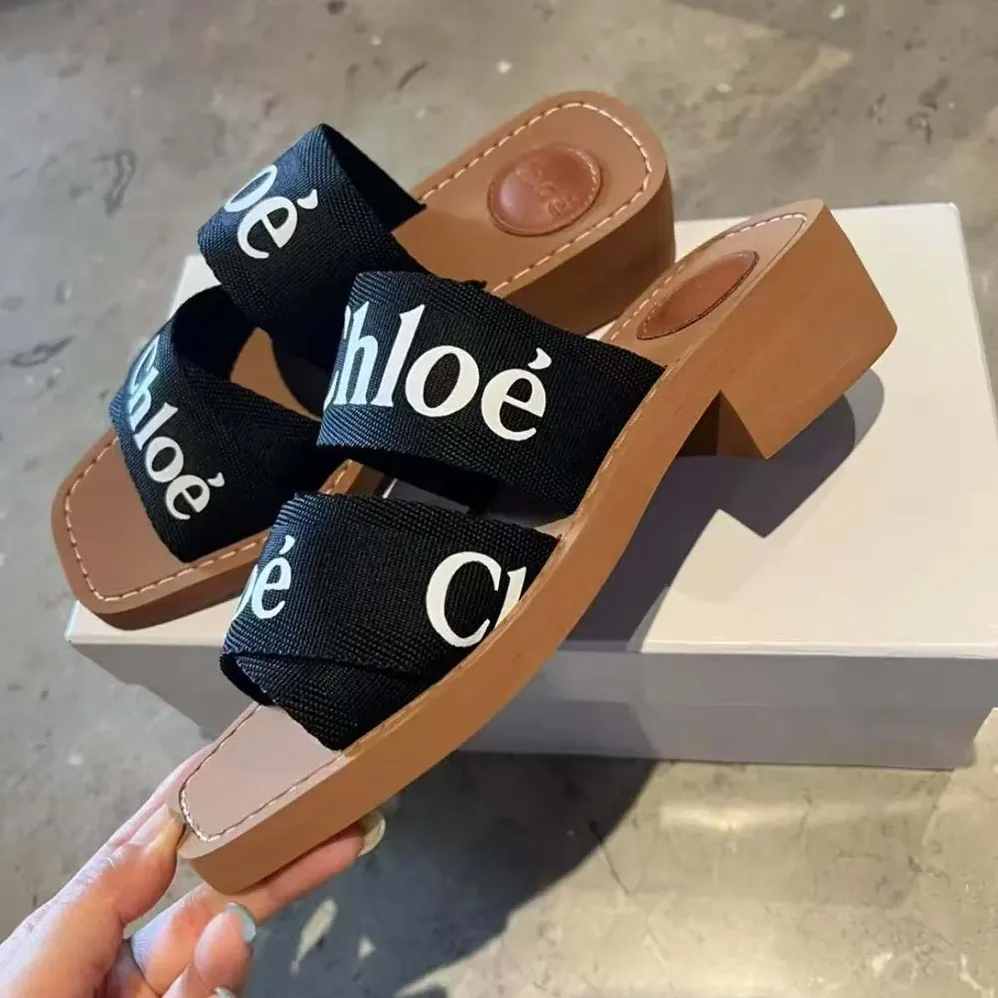Chloe Woody Heeled Mule for Women in Black Chloe Woody Heeled Mule for Women in Black
