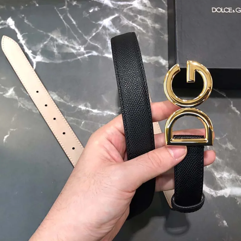 Dolce Gabbana D&G Dauphine Calfskin Belt for Women in Black Dolce Gabbana D&G Dauphine Calfskin Belt for Women in Black