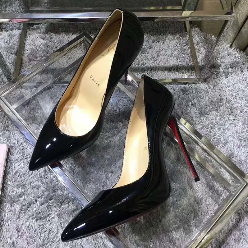 Christian Louboutin Shoes Decollete 554 100mm Heel for Women in Black Christian Louboutin Shoes Decollete 554 100mm Heel for Women in Black