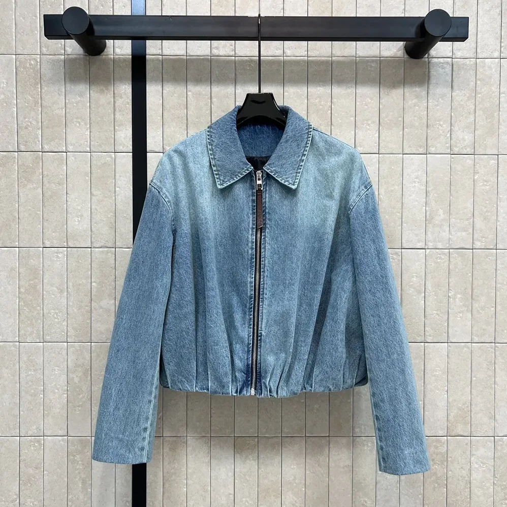 Loewe Draped Jacket In Denim for Men in Indigo Blue Loewe Draped Jacket In Denim for Men in Indigo Blue
