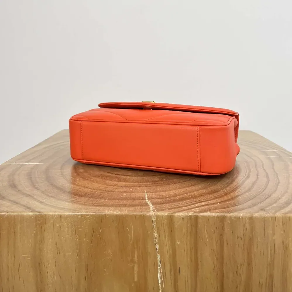 Saint Laurent YSL Loulou Small in Matelasse Lambskin for Women in Orange