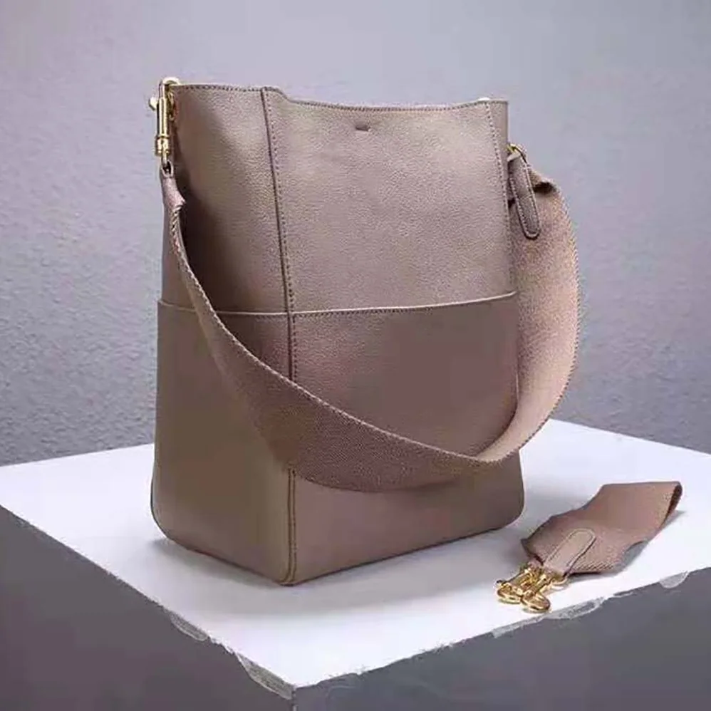 Celine Sangle Bucket Bag in Soft Grained Calfskin for Women in Gray Celine Sangle Bucket Bag in Soft Grained Calfskin for Women in Gray