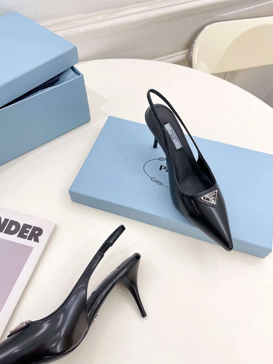 Prada Slingback Spike Pumps Black Prada Slingback Spike Pumps Black
