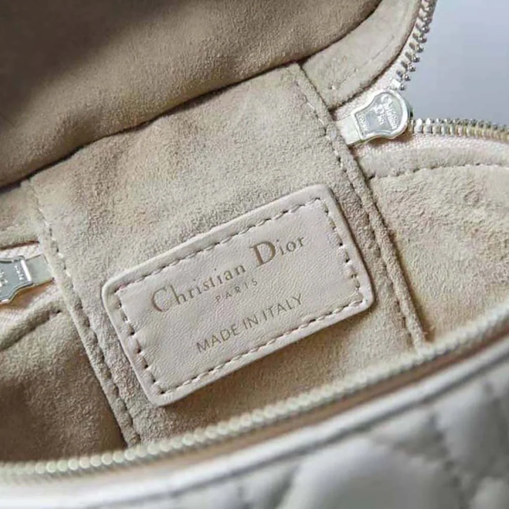 Dior Micro Lady Dior Vanity Case Cannage Lambskin for Women in Beige