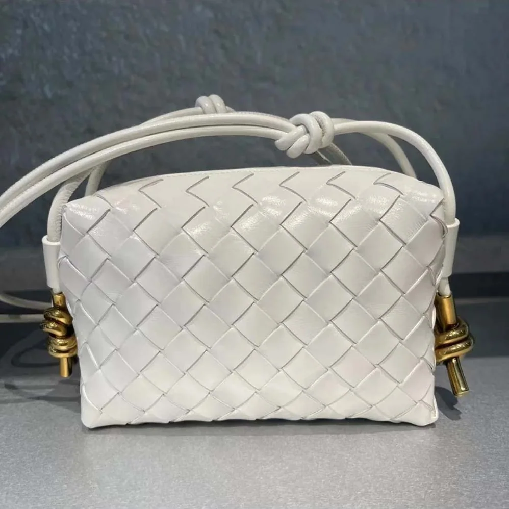 Bottega Veneta Mini Loop Camera Bag for Women in White
