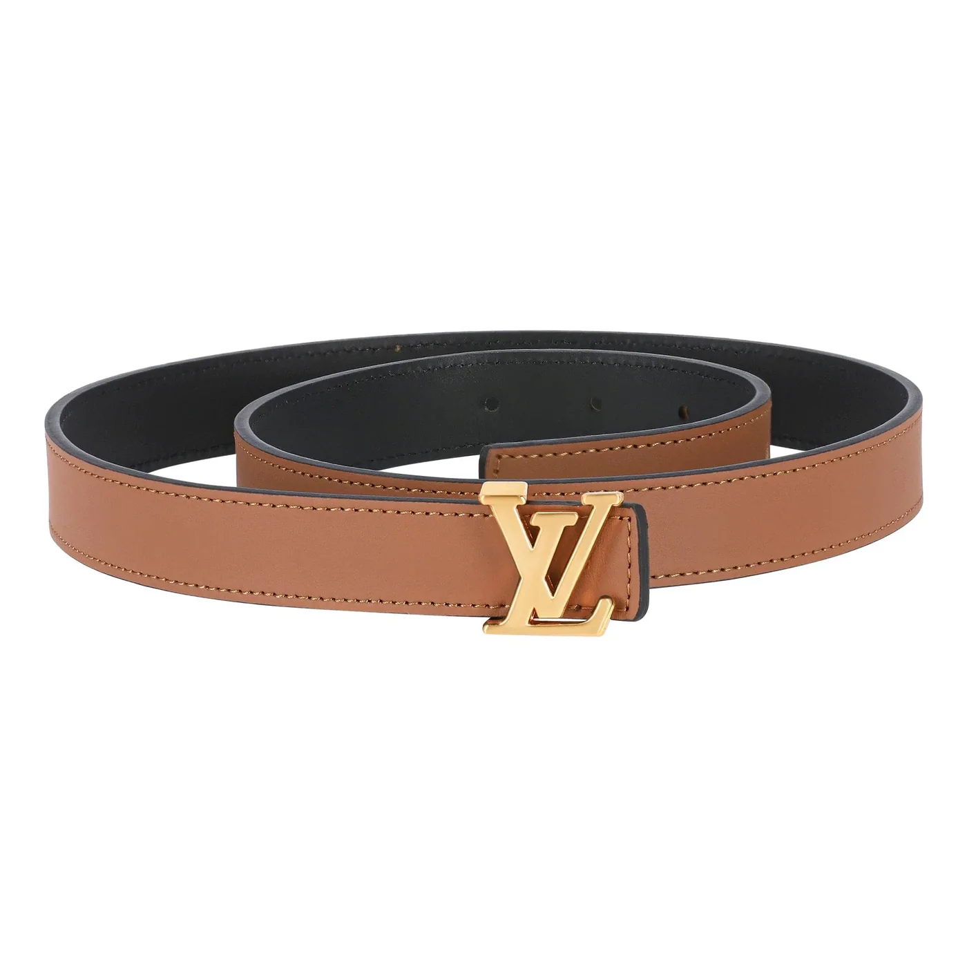 Reversible Brown in Black Leather Belt