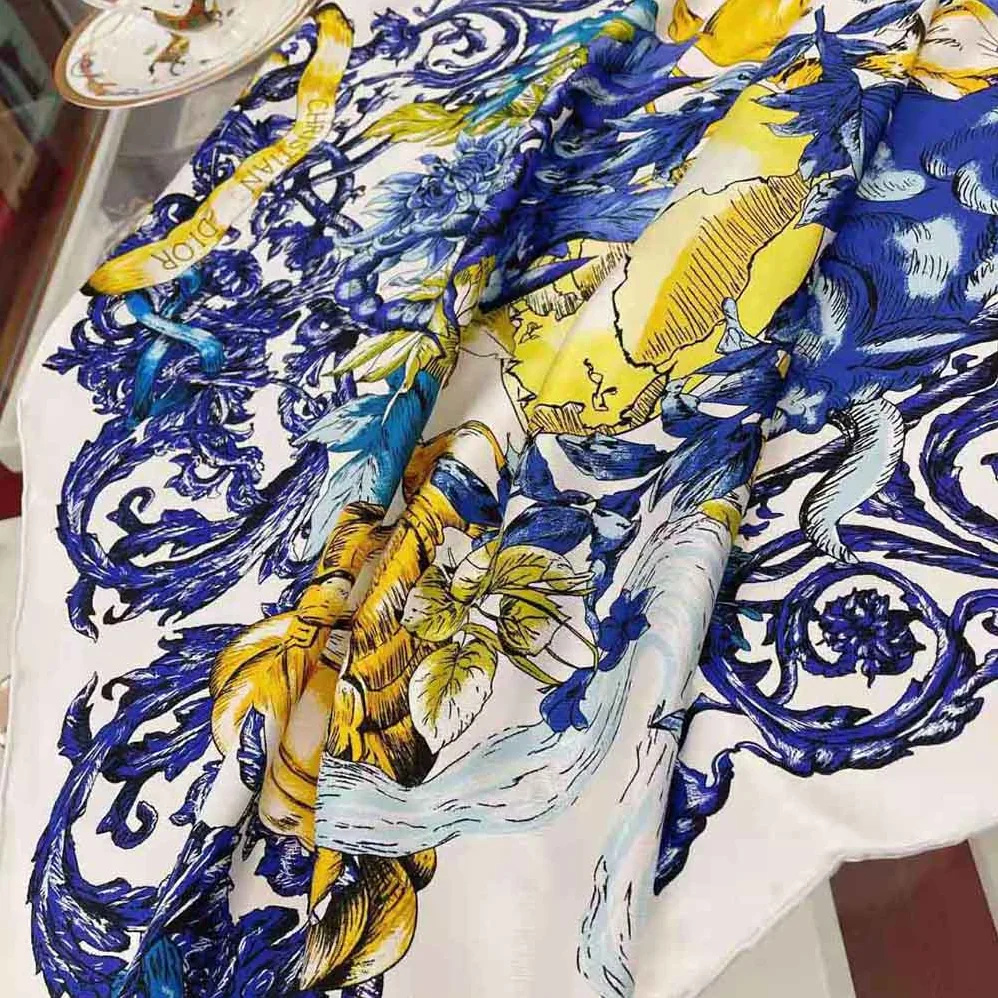 Dior Le Monde Square Scarf Multicolor Silk Twill for Women