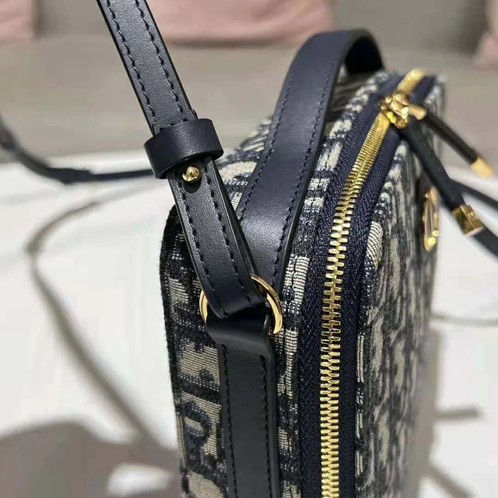 Dior 30 Mmontaigne Box Bag Blue Multicolor Dior Oblique Jacquard for Women