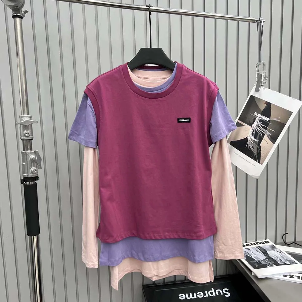 Miu Miu Set of 3 Jersey T-shirts-MJE15_137E_F03NZ for Women